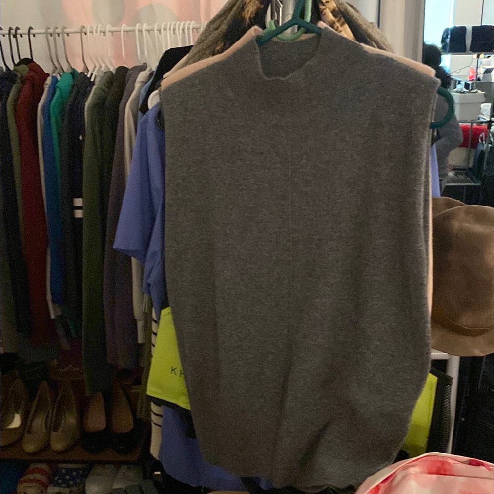 Gray Cashmere Sweater Vest
